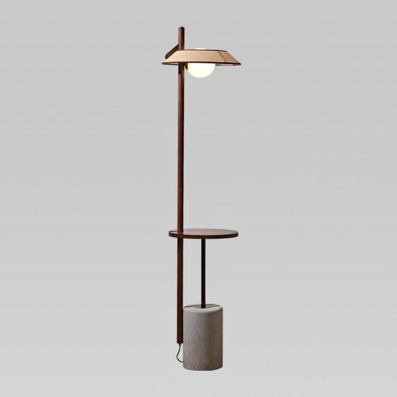 Mirz Minimalist Walnut Wood Floor Lamp-Neutral Decor