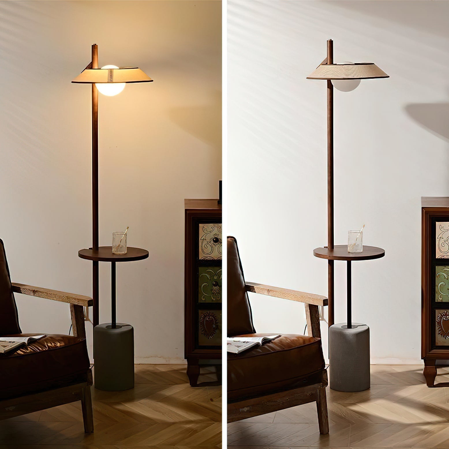 Mirz Minimalist Walnut Wood Floor Lamp-Neutral Decor