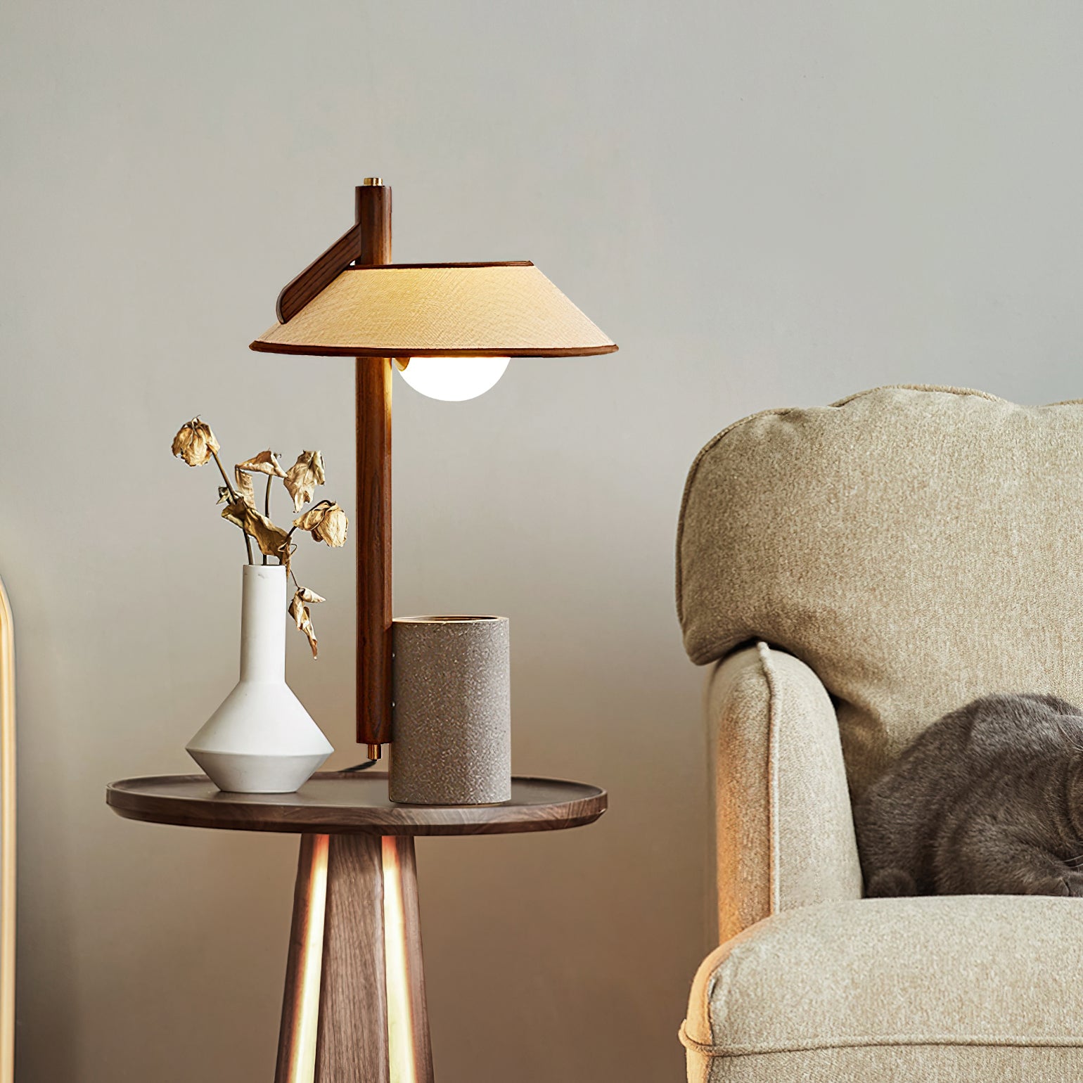 Damon Minimalist Wood Table Lamp-Neutral Decor