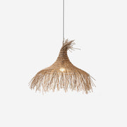 Pendant Light Handwoven Rattan Shade Metal Frame Bohemian Natural