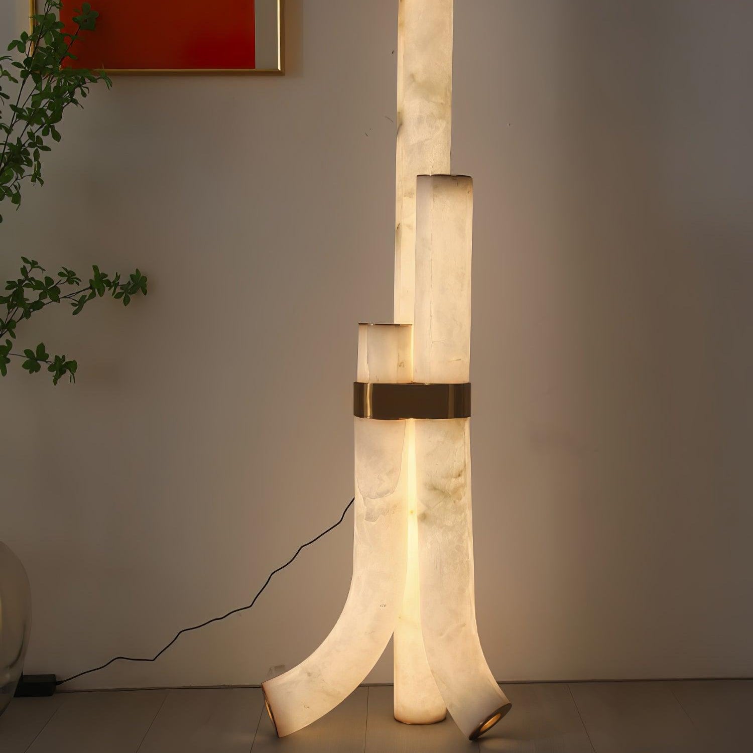 Orion Alabaster Floor Lamp-Neutral Decor