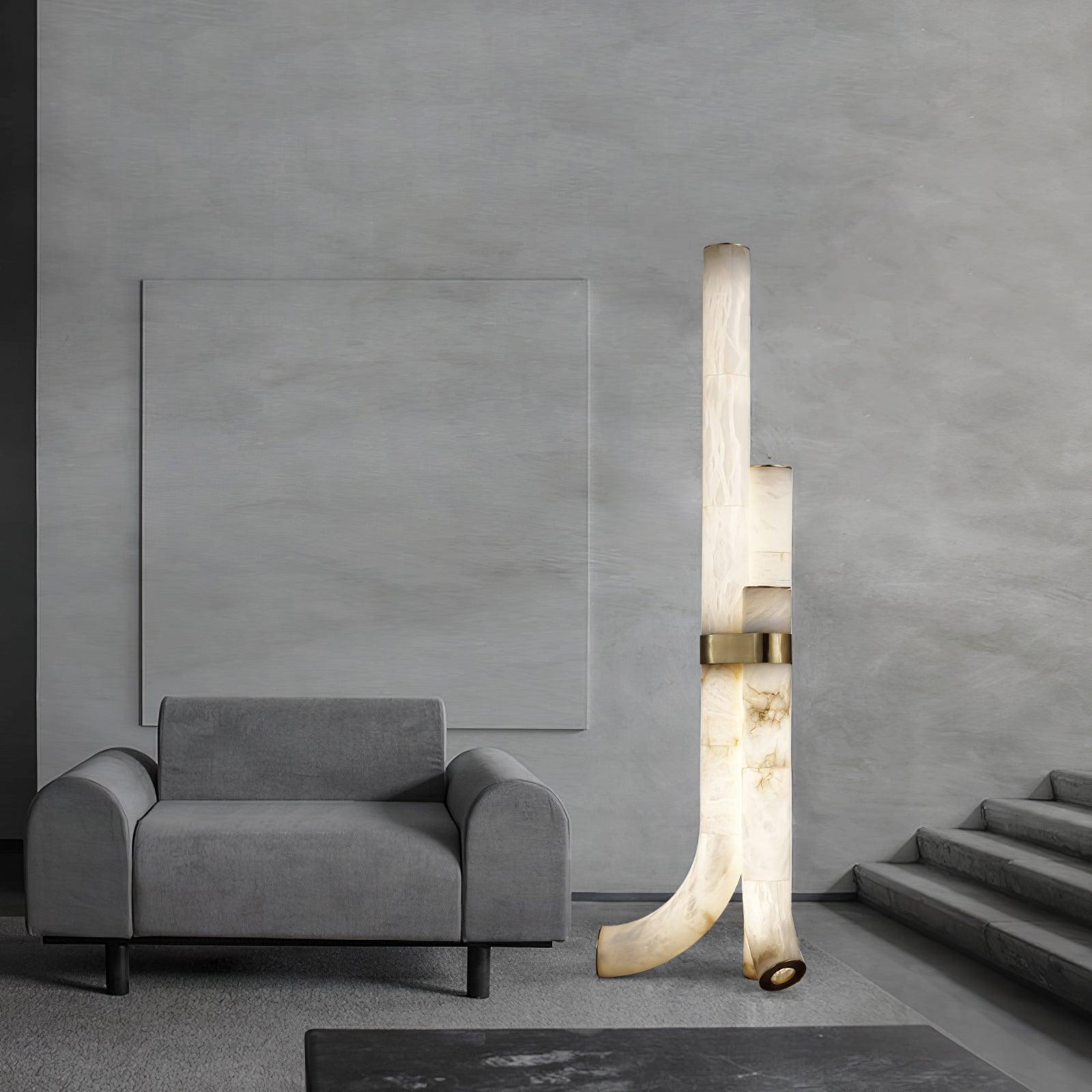 Orion Alabaster Floor Lamp-Neutral Decor