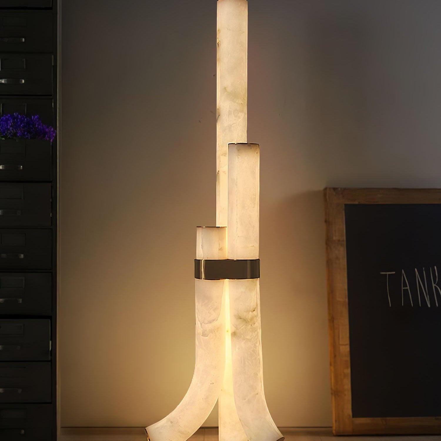 Orion Alabaster Floor Lamp-Neutral Decor