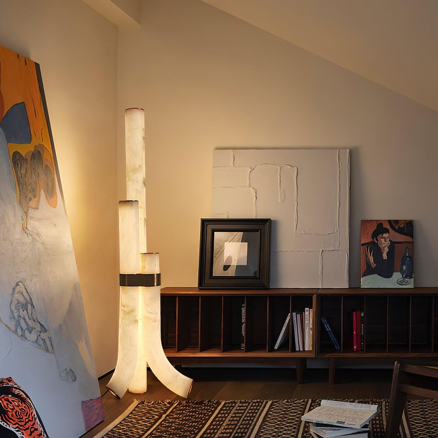 Orion Alabaster Floor Lamp-Neutral Decor