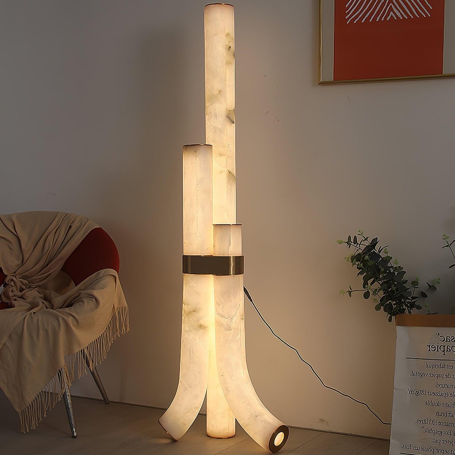 Orion Alabaster Floor Lamp-Neutral Decor