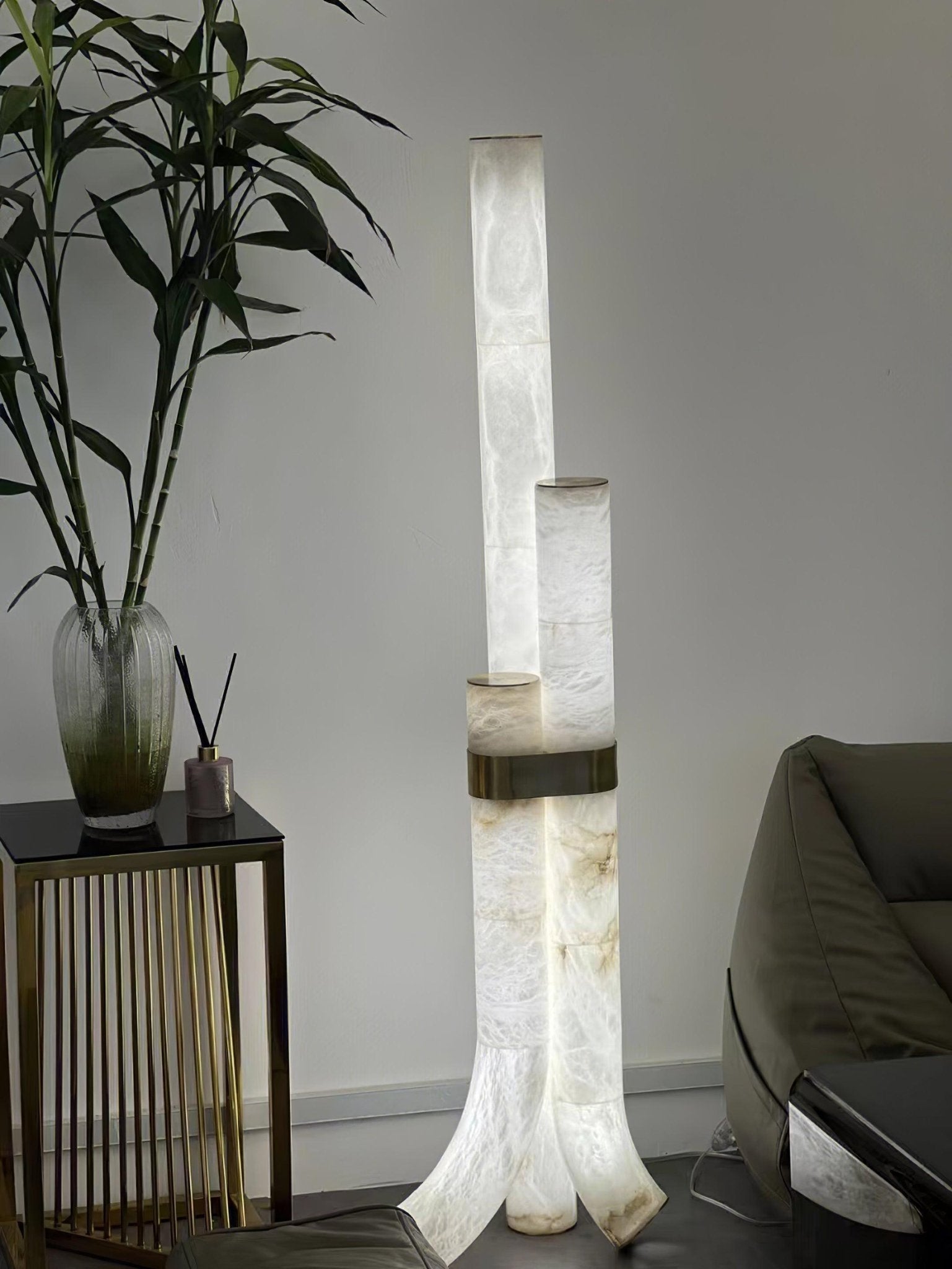 Orion Alabaster Floor Lamp-Neutral Decor