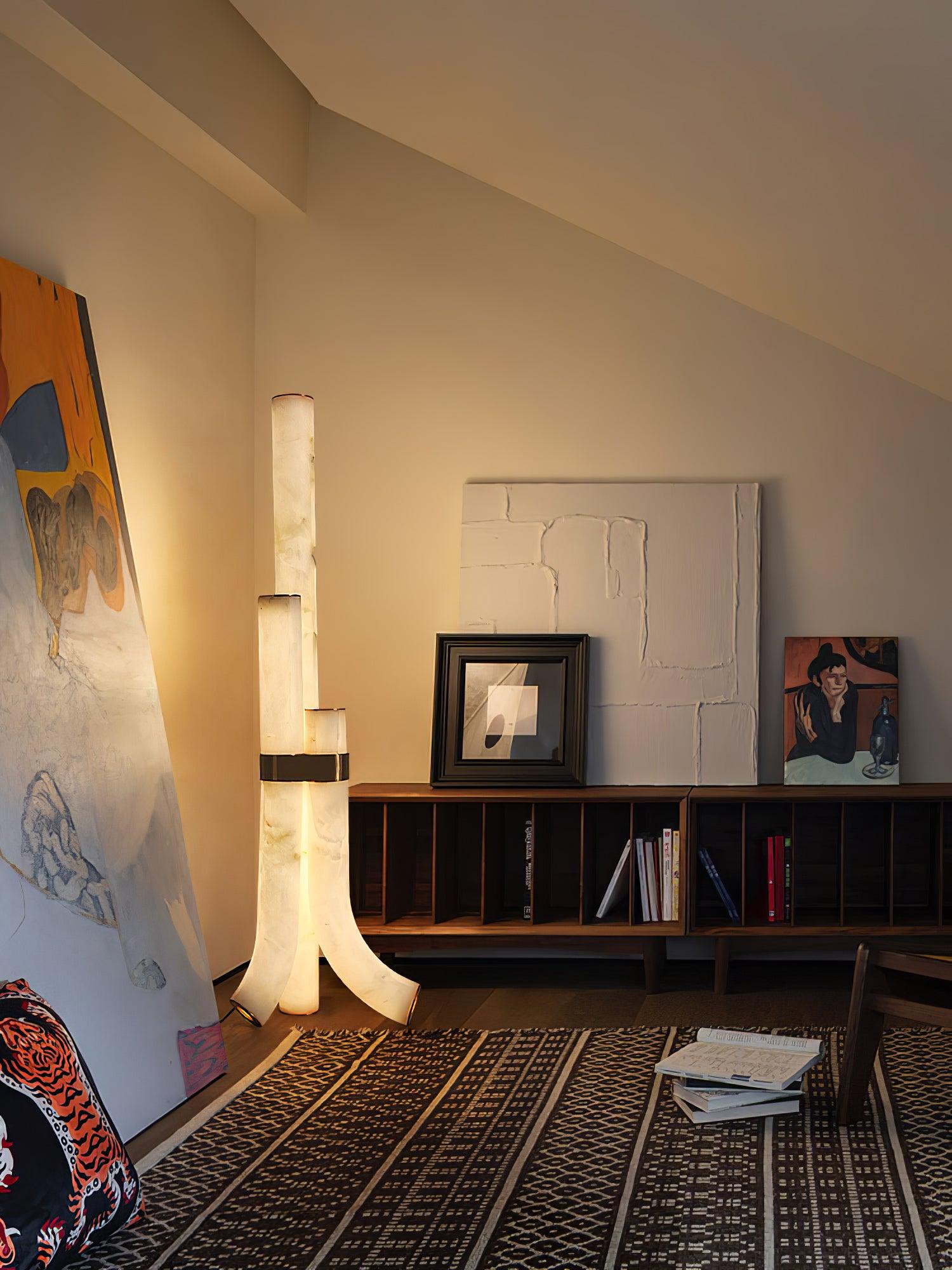 Orion Alabaster Floor Lamp-Neutral Decor