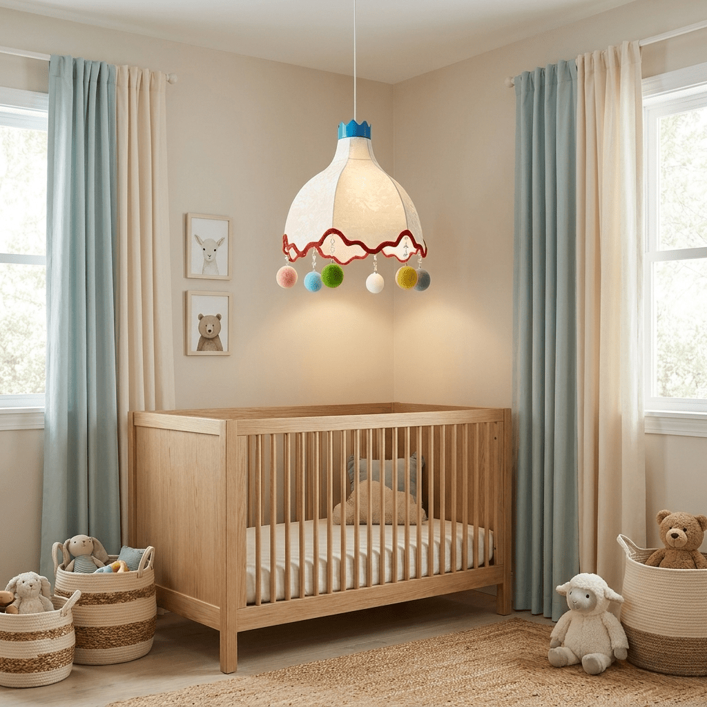 Pippi Kids Fabric Pendant Light-Neutral Decor