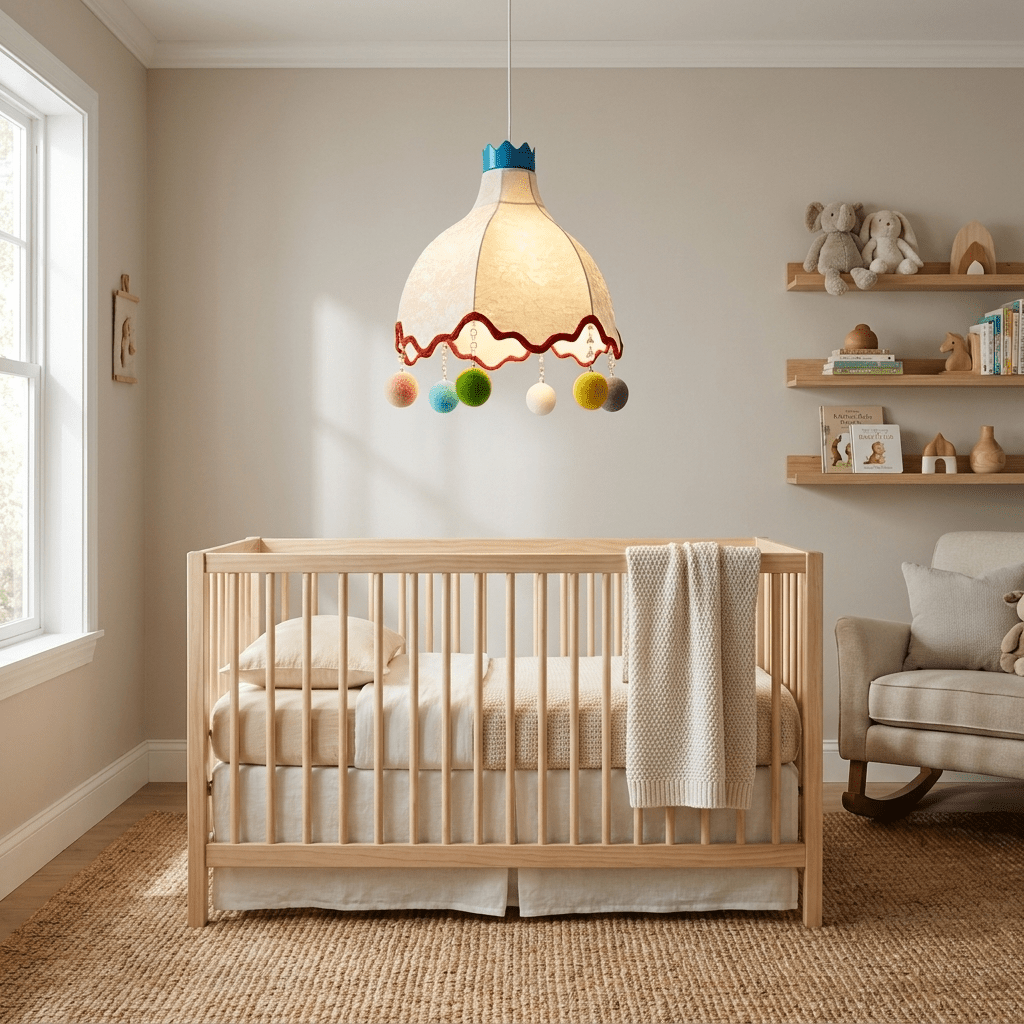 Pippi Kids Fabric Pendant Light-Neutral Decor