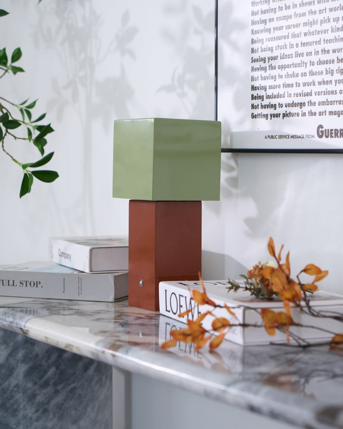 Cubic Accent Portable Table Lamp-Neutral Decor