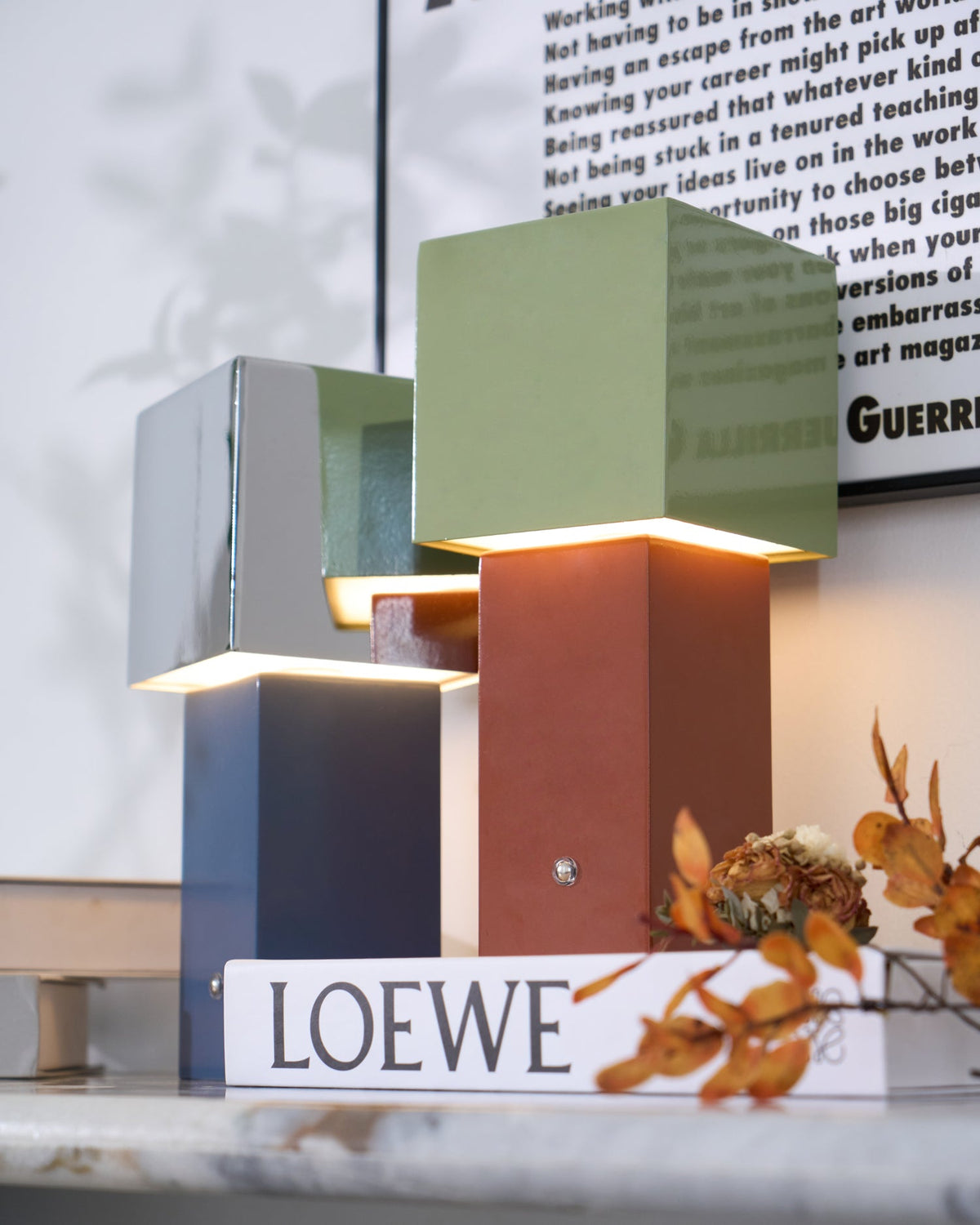 Cubic Accent Portable Table Lamp-Neutral Decor
