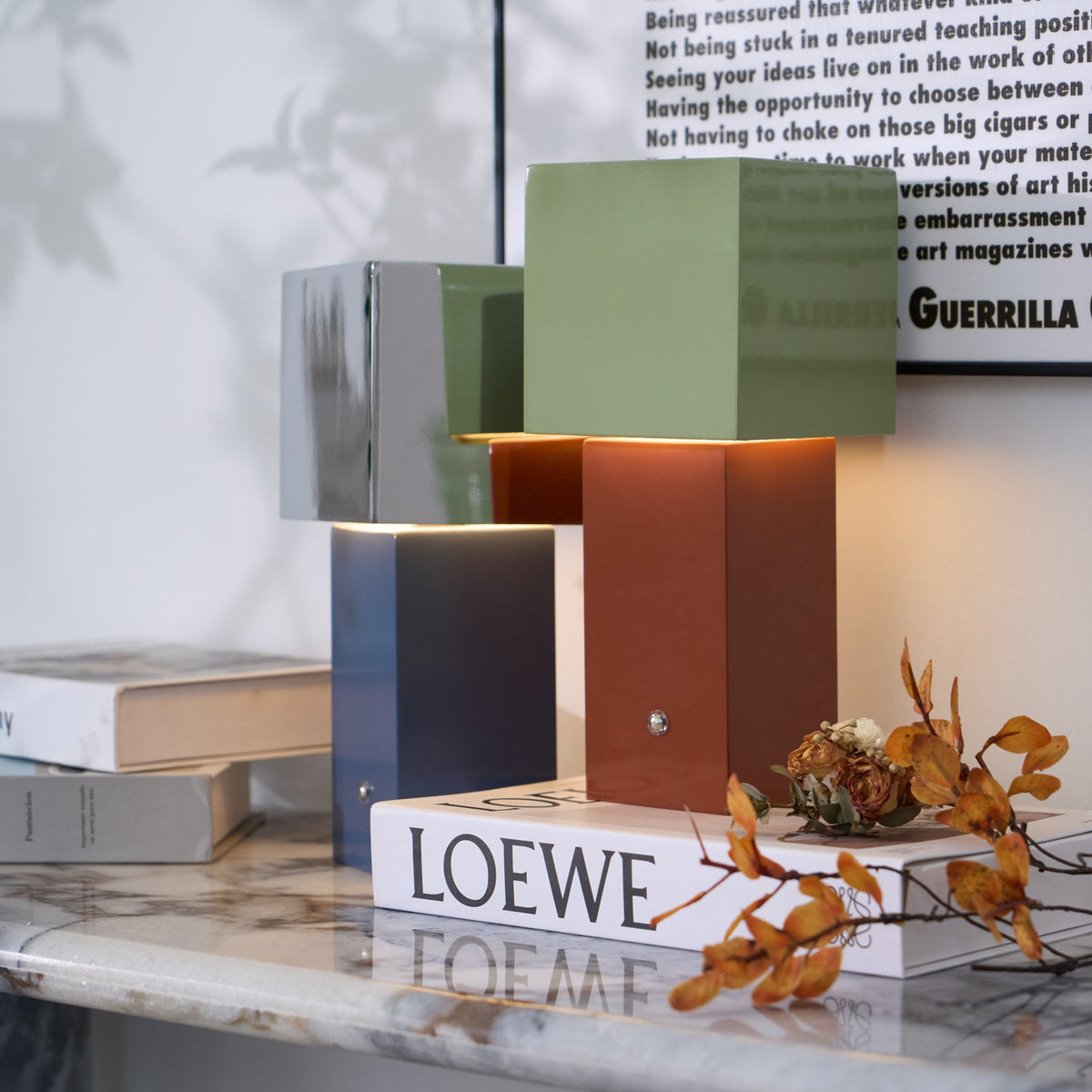 Cubic Accent Portable Table Lamp-Neutral Decor