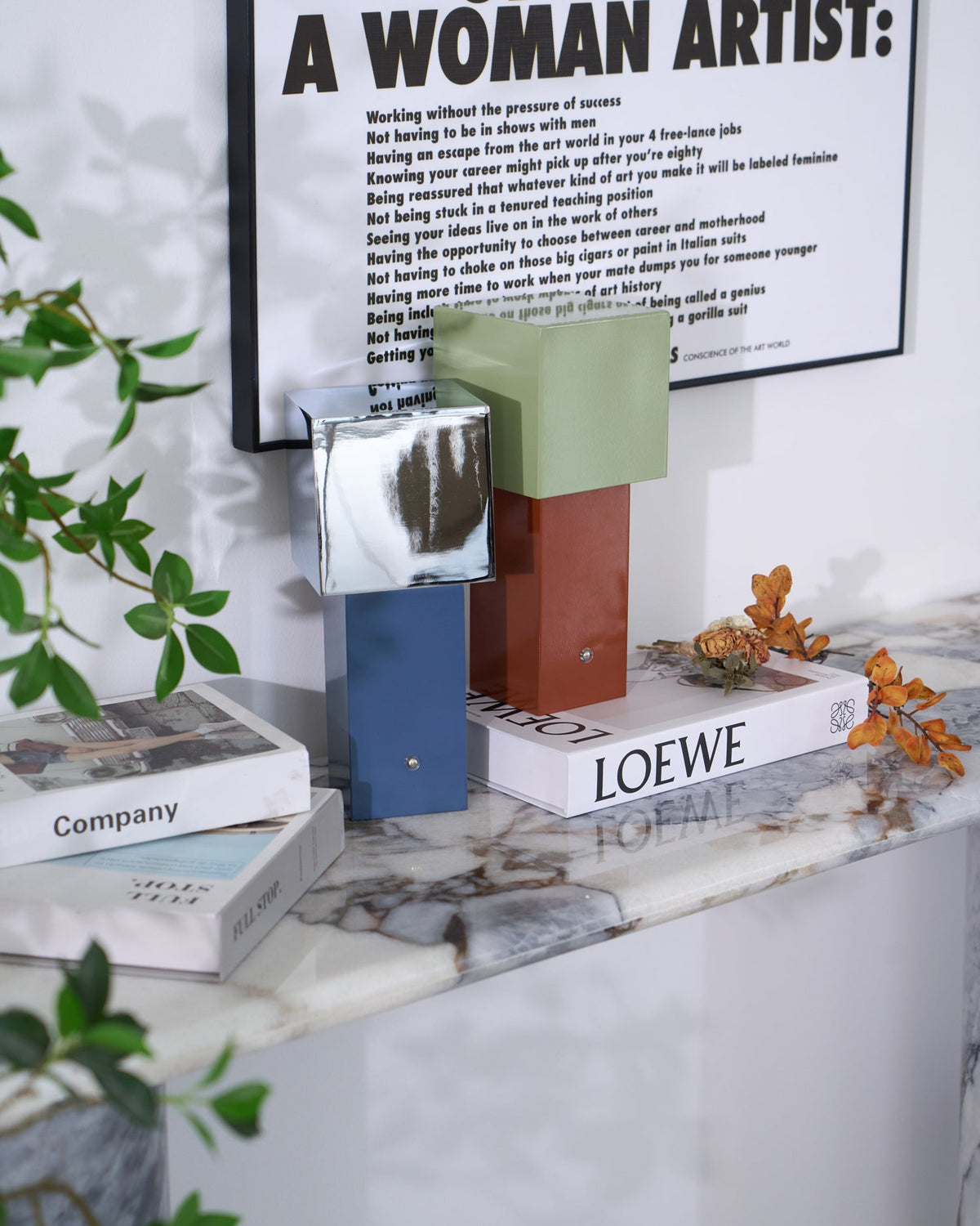 Cubic Accent Portable Table Lamp-Neutral Decor