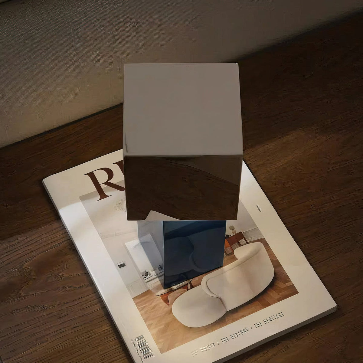 Cubic Accent Portable Table Lamp-Neutral Decor
