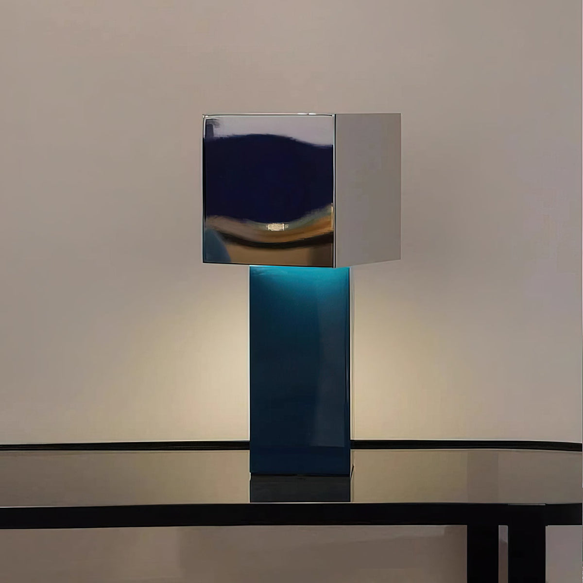 Cubic Accent Portable Table Lamp-Neutral Decor