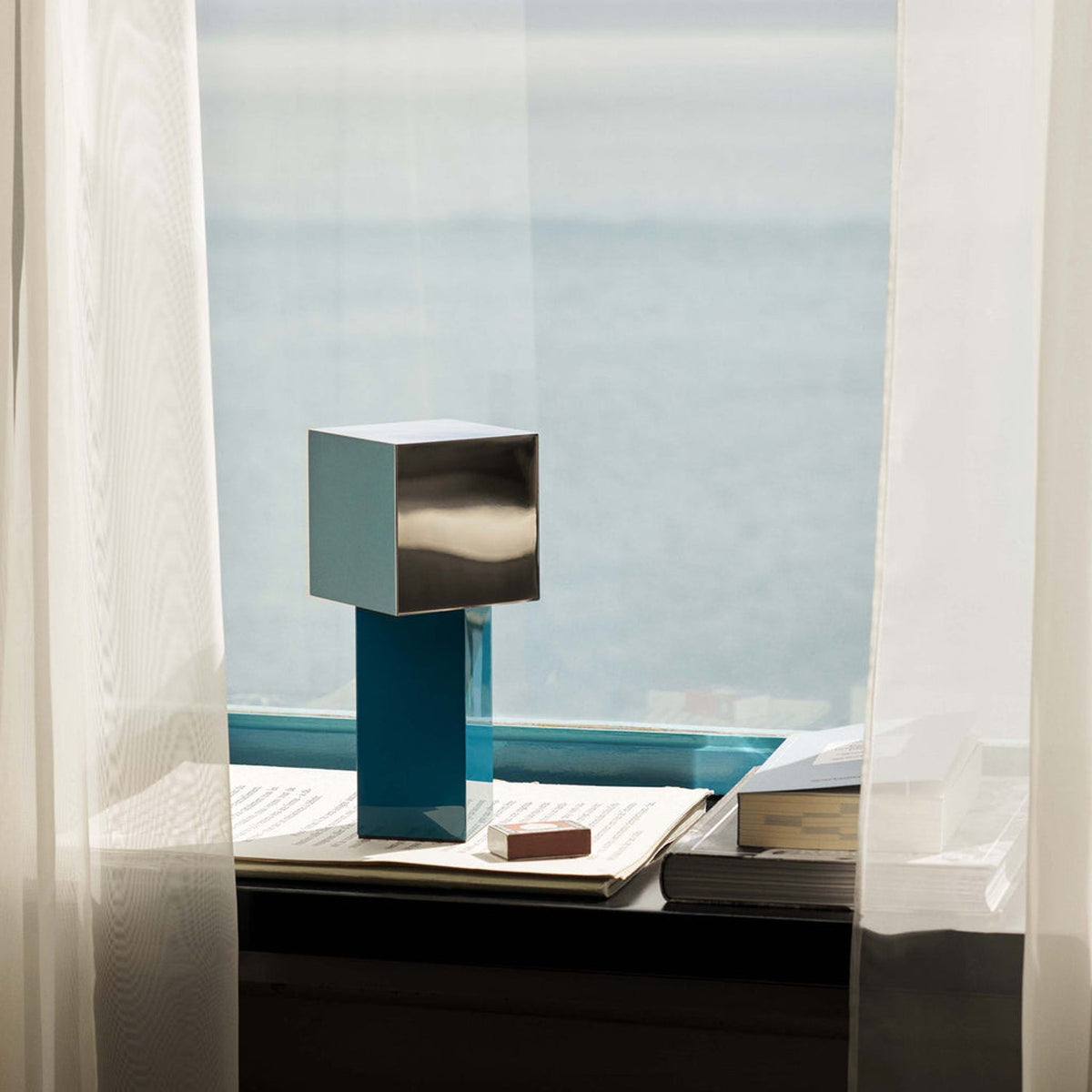 Cubic Accent Portable Table Lamp-Neutral Decor