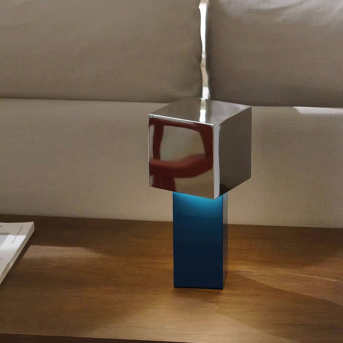 Cubic Accent Portable Table Lamp-Neutral Decor