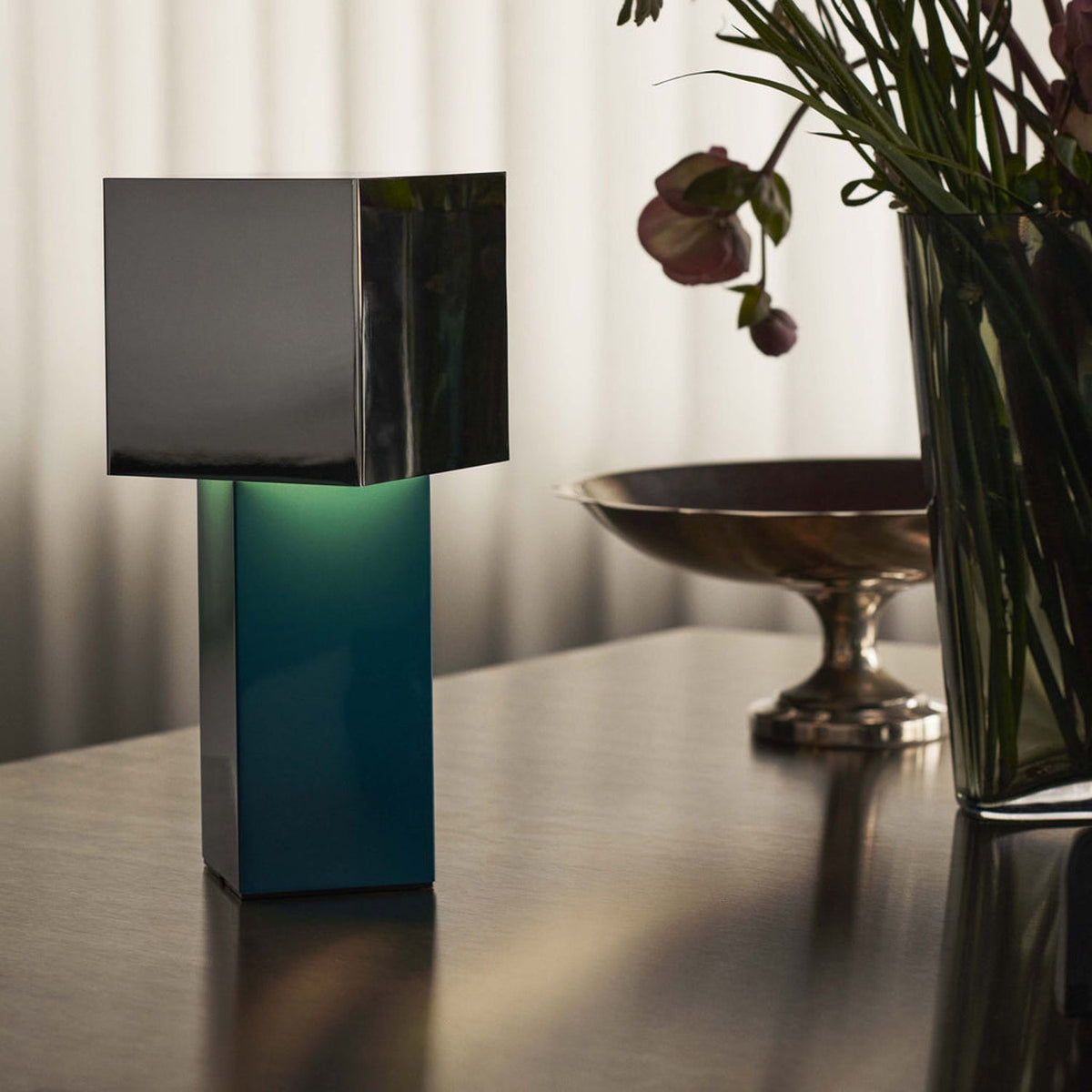 Cubic Accent Portable Table Lamp-Neutral Decor