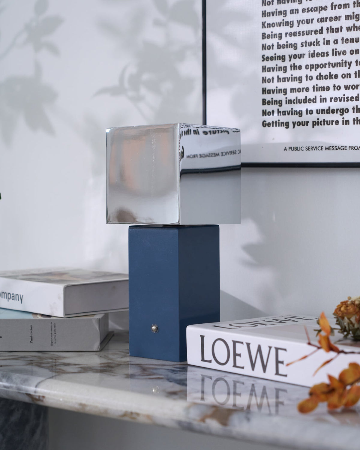 Cubic Accent Portable Table Lamp-Neutral Decor