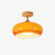 Charlotte Flush Mount Ceiling Light Glass Wood &Orange&White - Neutralighting