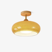 Solara Ceiling Lamp Glass and Wood Color Shade-Neutral Decor