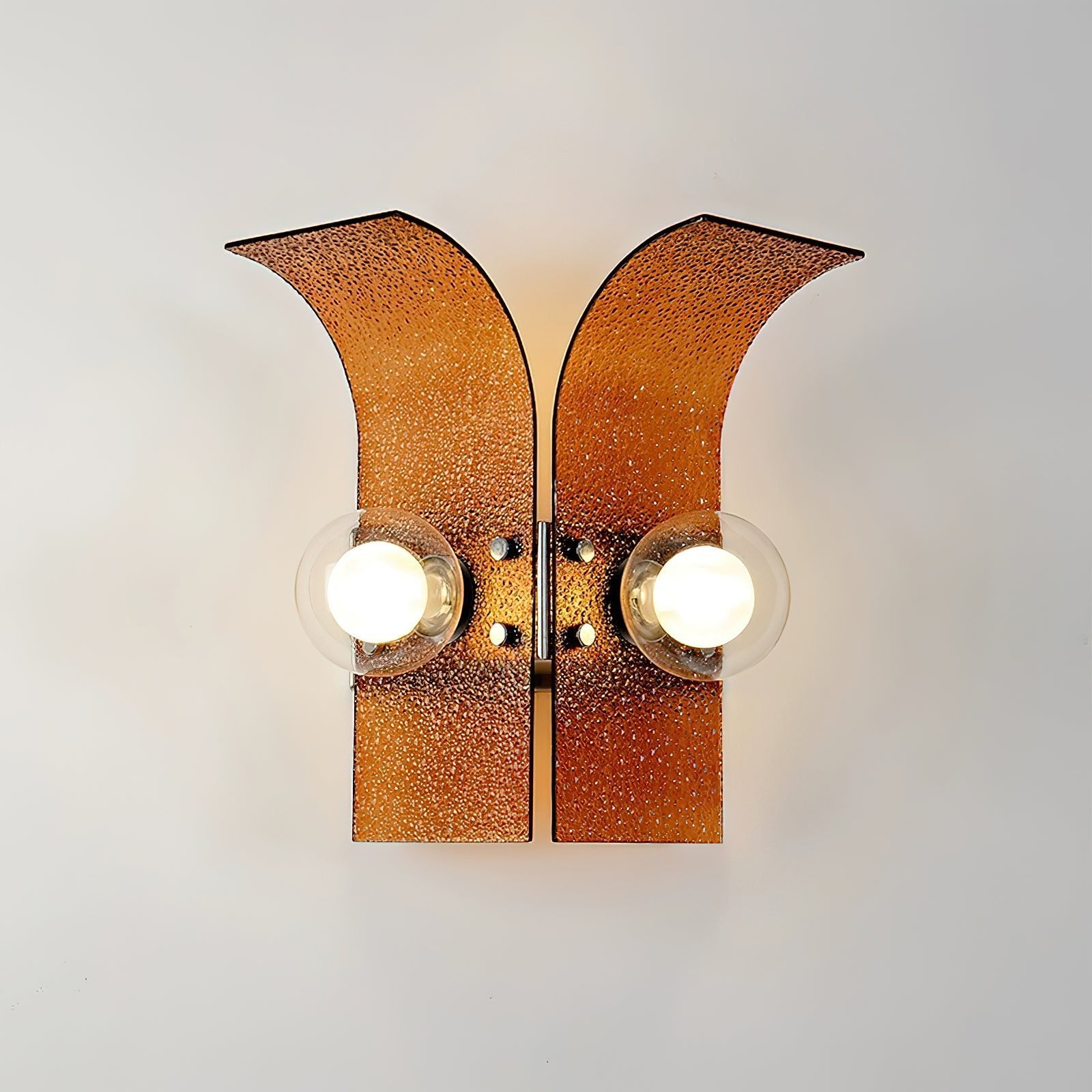 Wall Light Textured Glass Panels Dual Globes