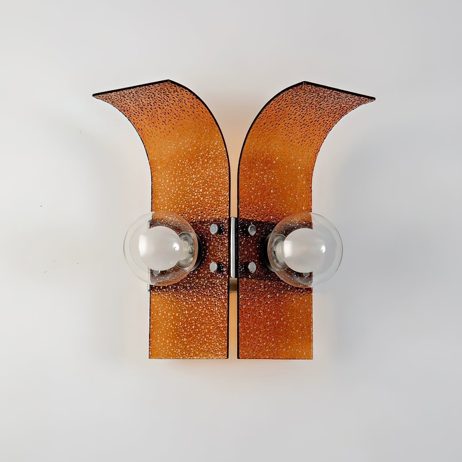 Wall Light Textured Glass Panels Dual Globes
