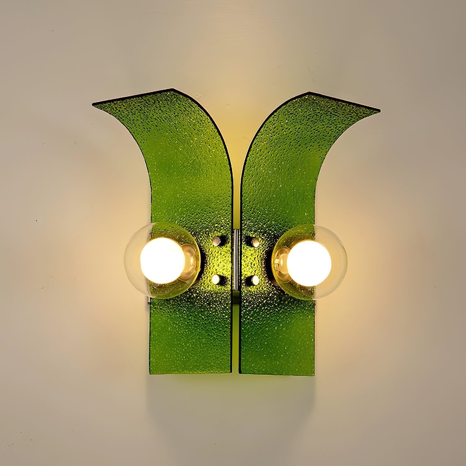 Wall Light Textured Glass Panels Dual Globes