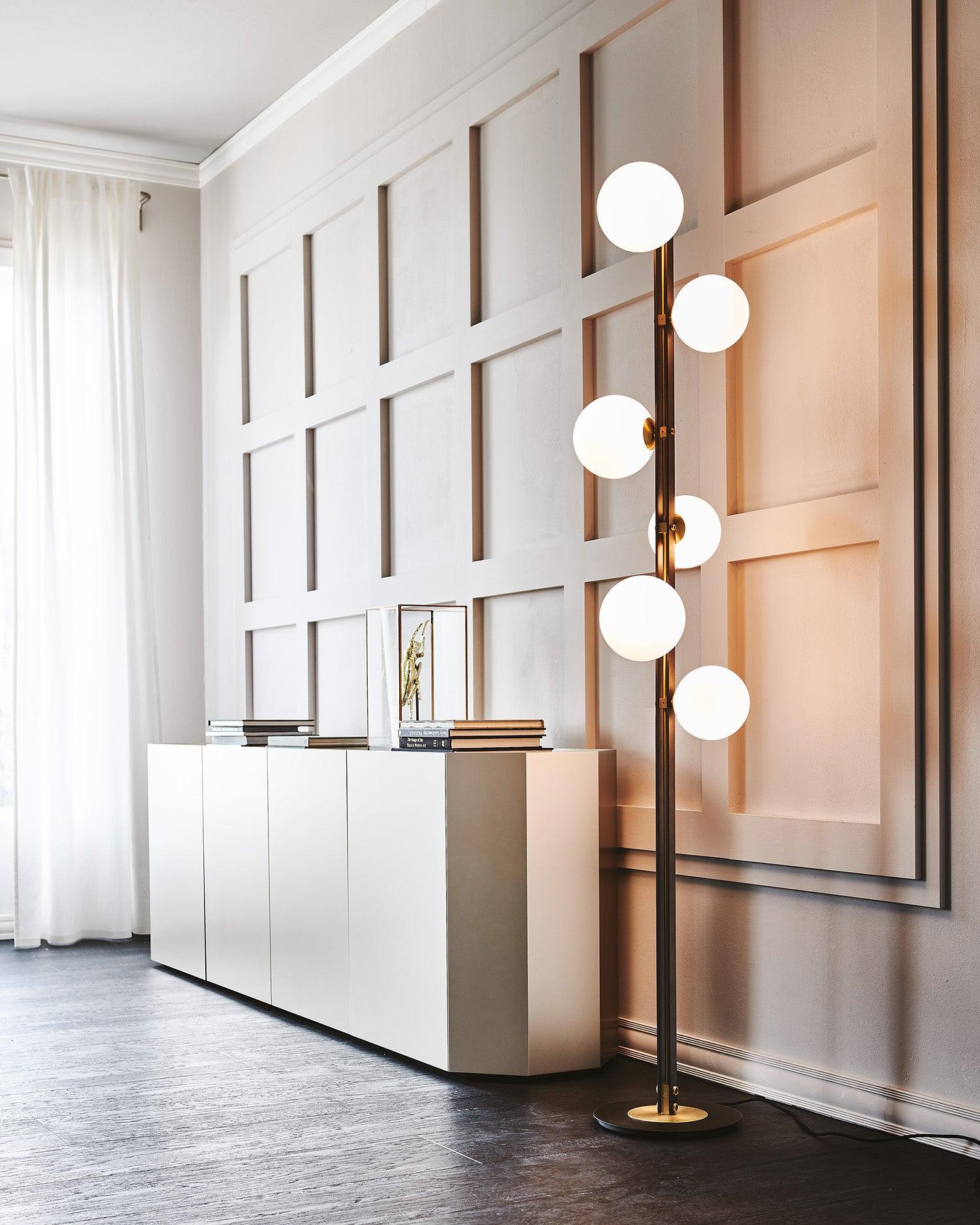 Stella Elegant Glass Floor Lamp-Neutral Decor