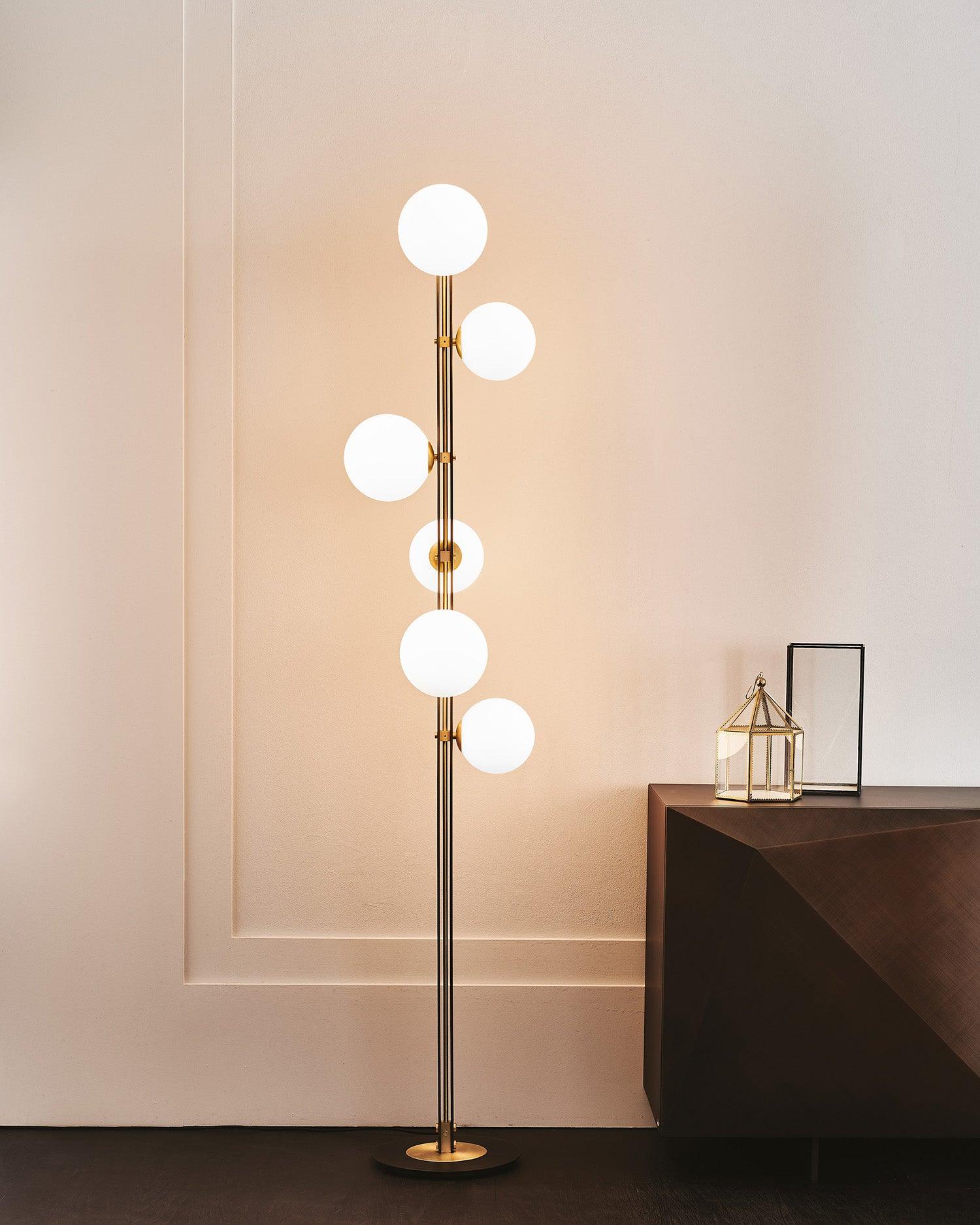 Stella Elegant Glass Floor Lamp-Neutral Decor