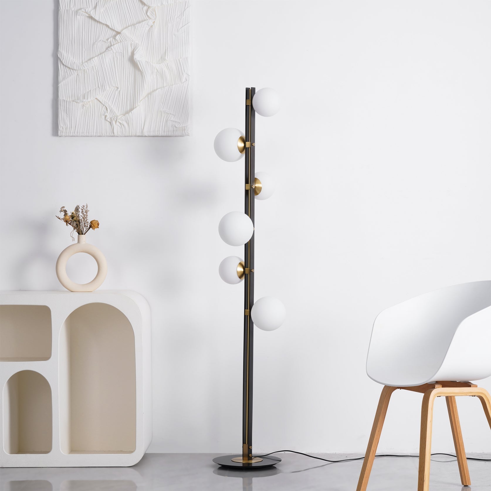 Stella Elegant Glass Floor Lamp-Neutral Decor