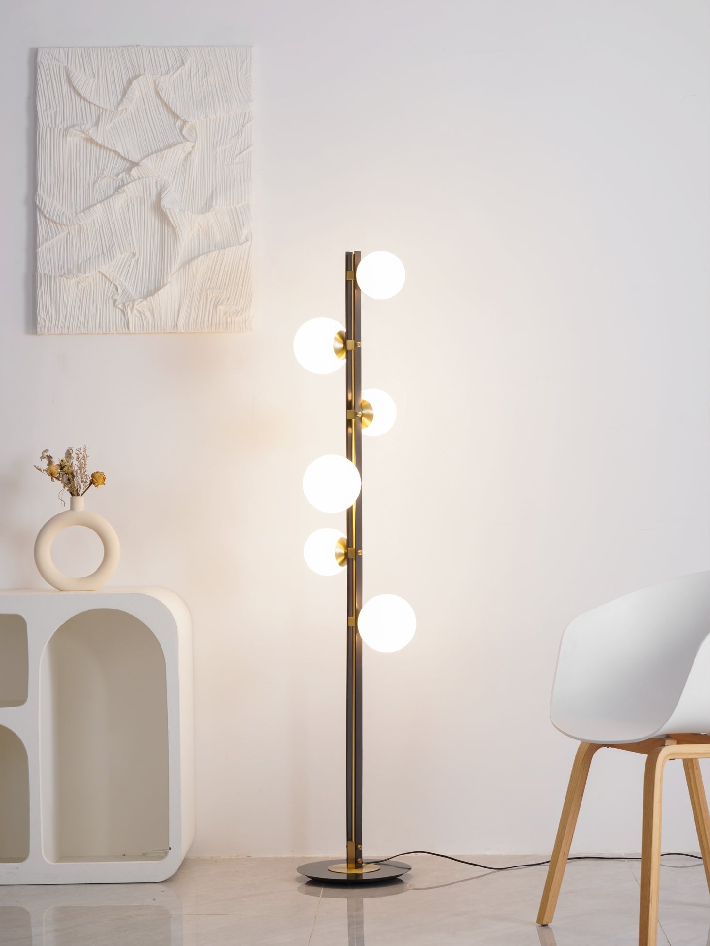 Stella Elegant Glass Floor Lamp-Neutral Decor