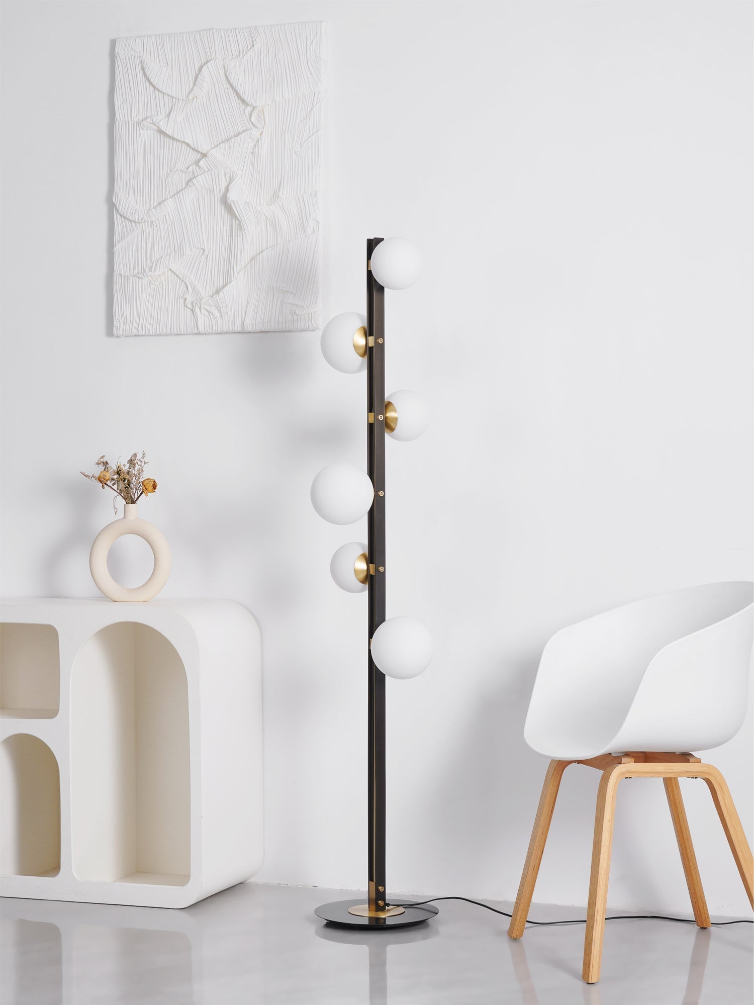 Stella Elegant Glass Floor Lamp-Neutral Decor