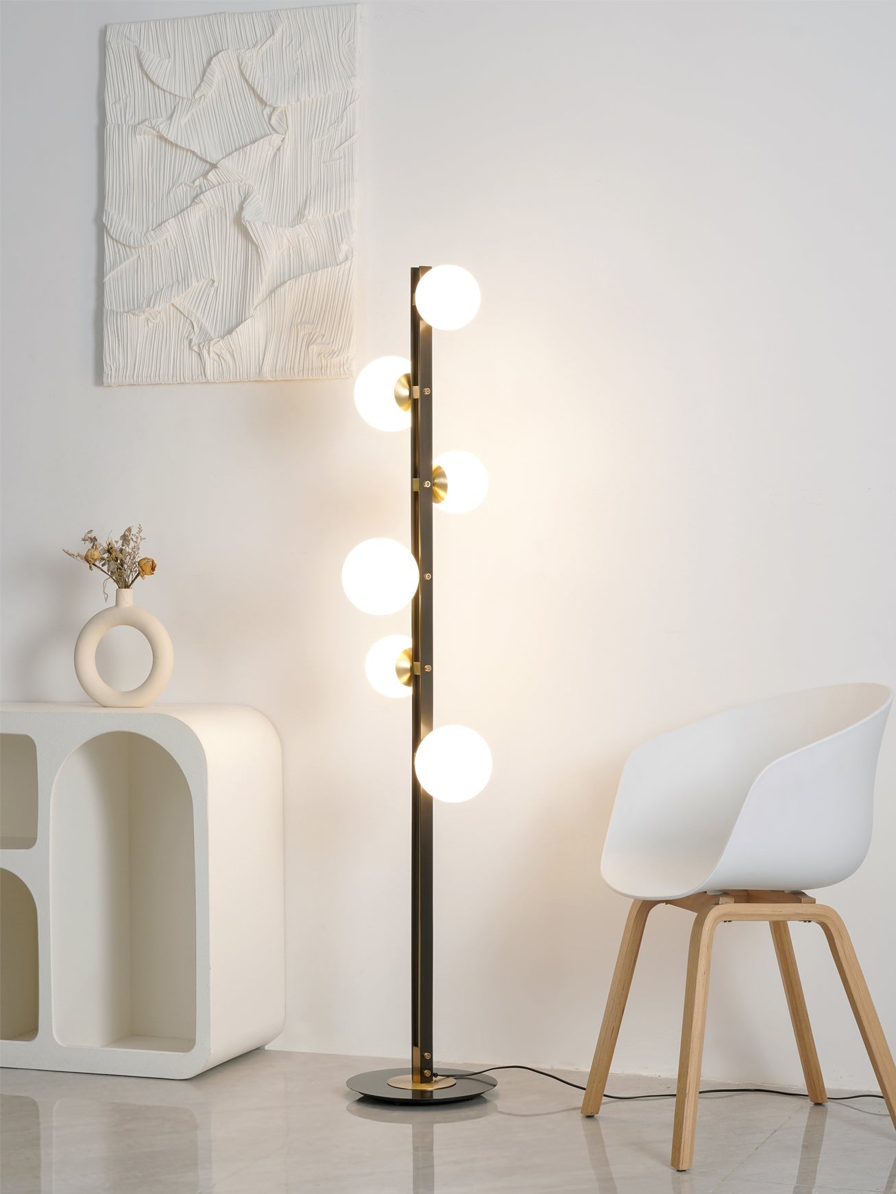 Stella Elegant Glass Floor Lamp-Neutral Decor
