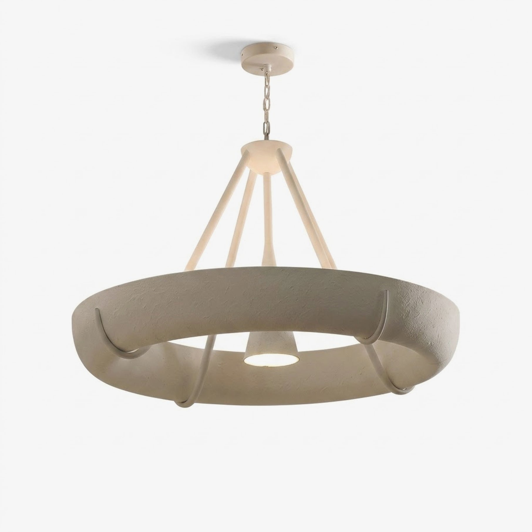 Plaster Drum Chandelier-Neutral Decor