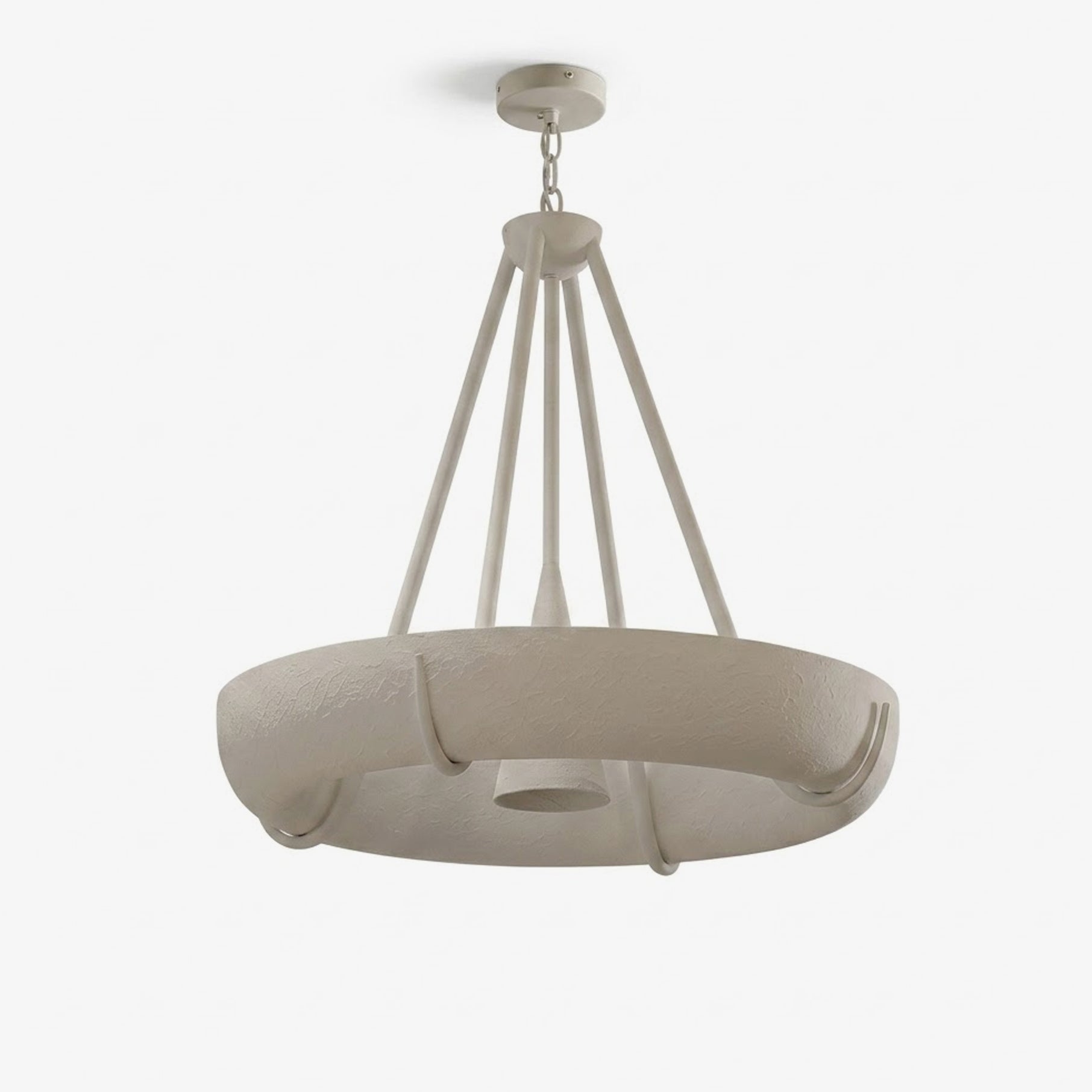 Plaster Drum Chandelier-Neutral Decor