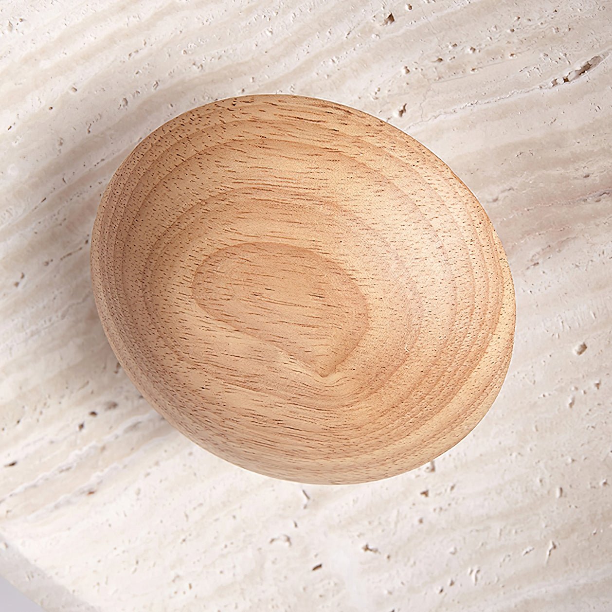 Dixel Wide-Brim Travertine Pendant Light-Neutral Decor