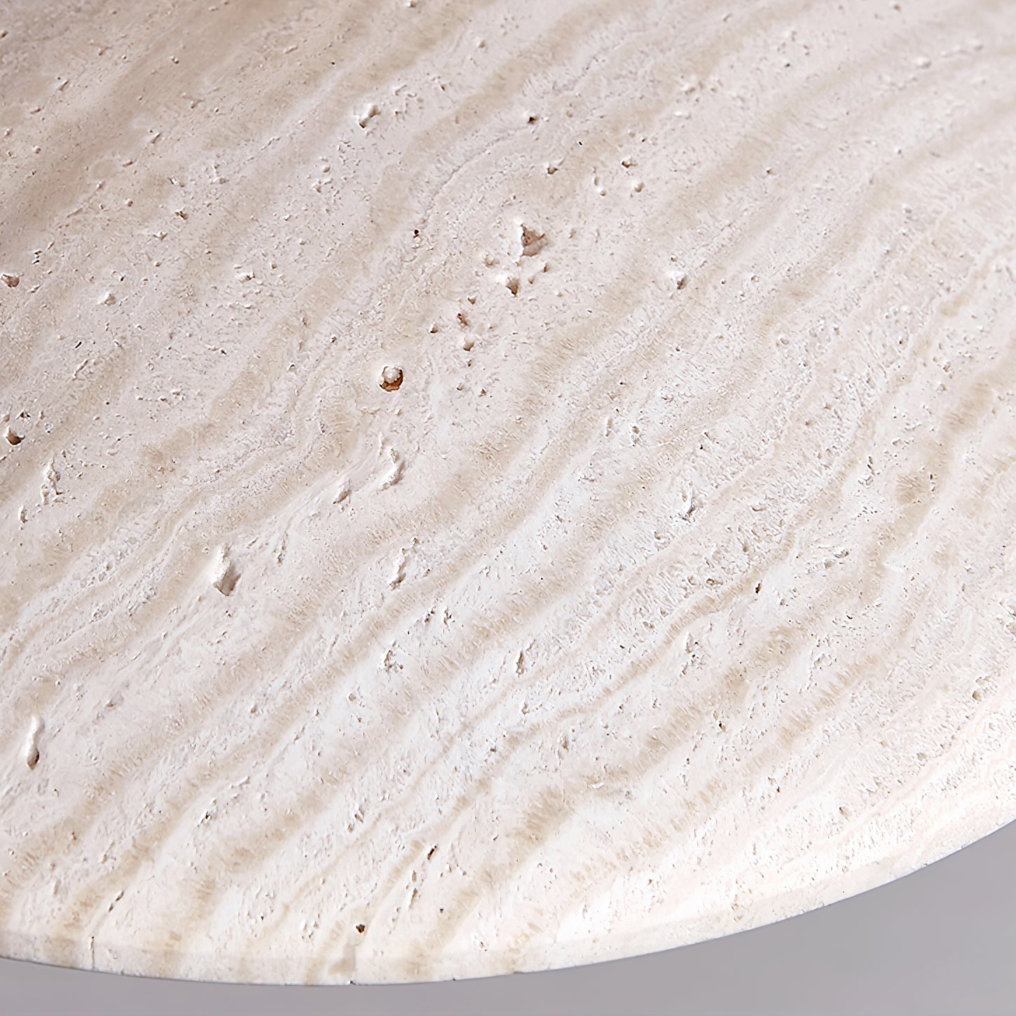 Bax Wide-Brim Travertine Pendant Light-Neutral Decor