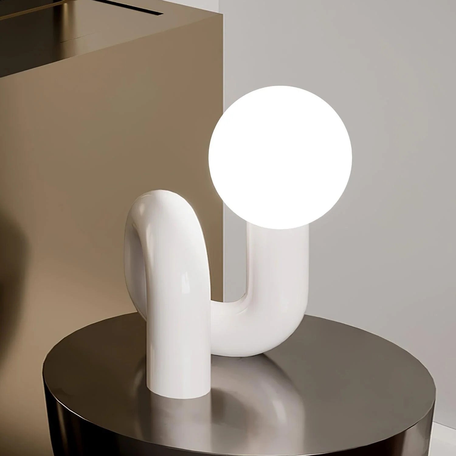 Aveny Lamp Playful N Shape All White-Neutral Decor