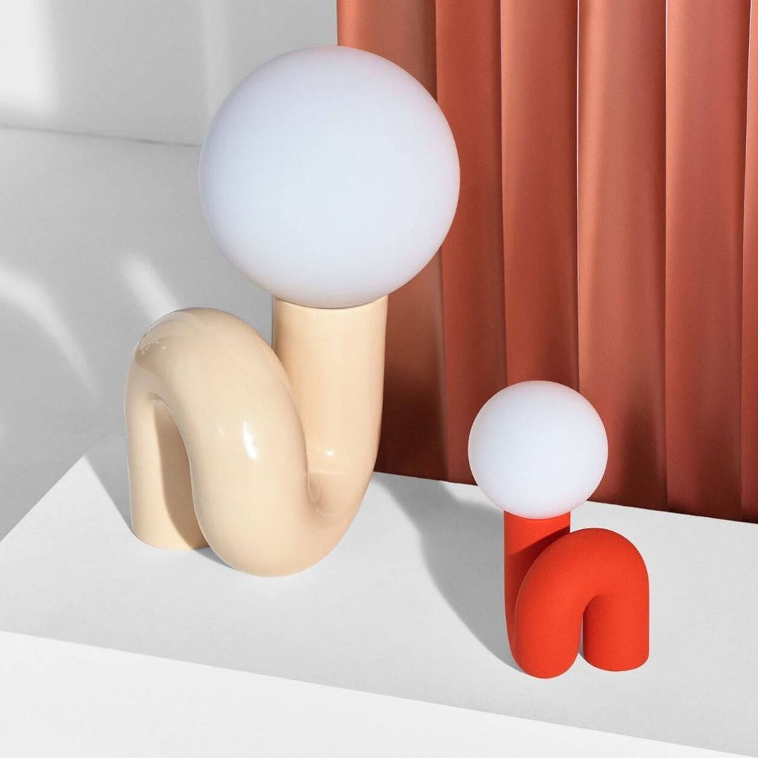 Aveny Lamp Playful N Shape All White-Neutral Decor