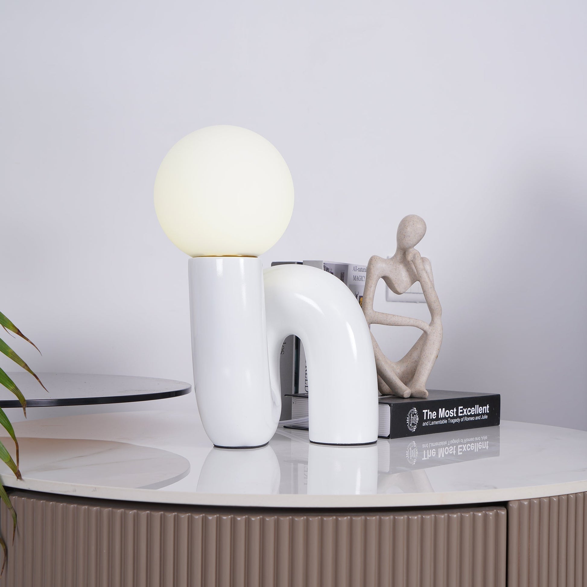 Aveny Lamp Playful N Shape All White-Neutral Decor