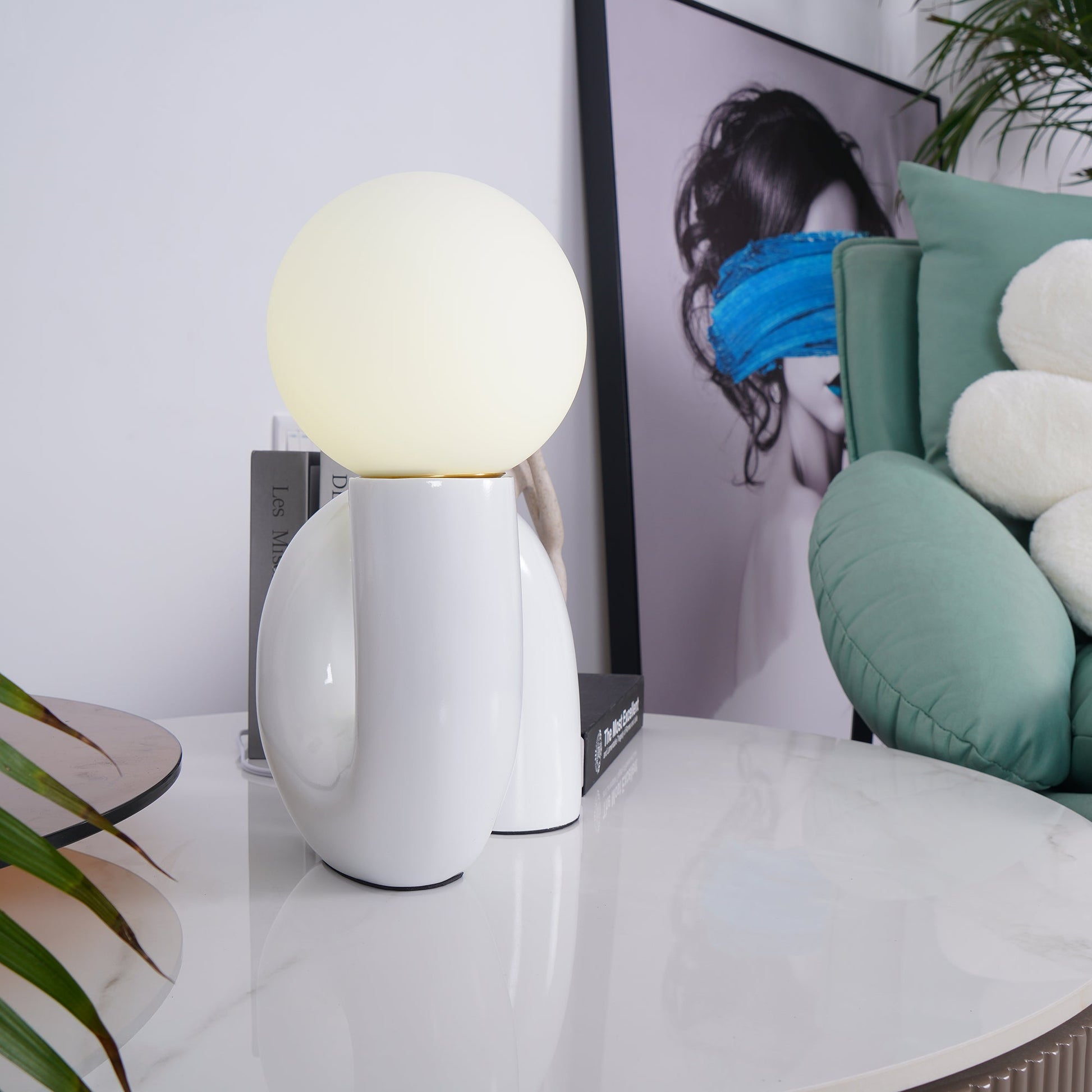 Aveny Lamp Playful N Shape All White-Neutral Decor