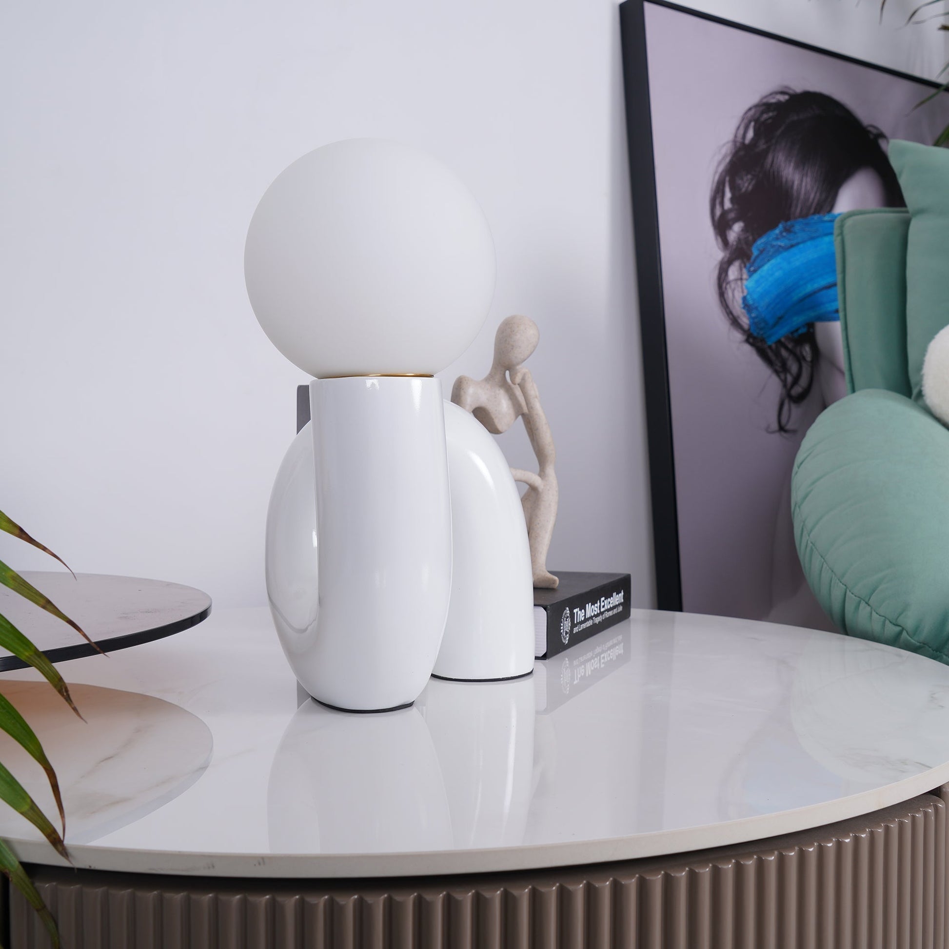 Aveny Lamp Playful N Shape All White-Neutral Decor