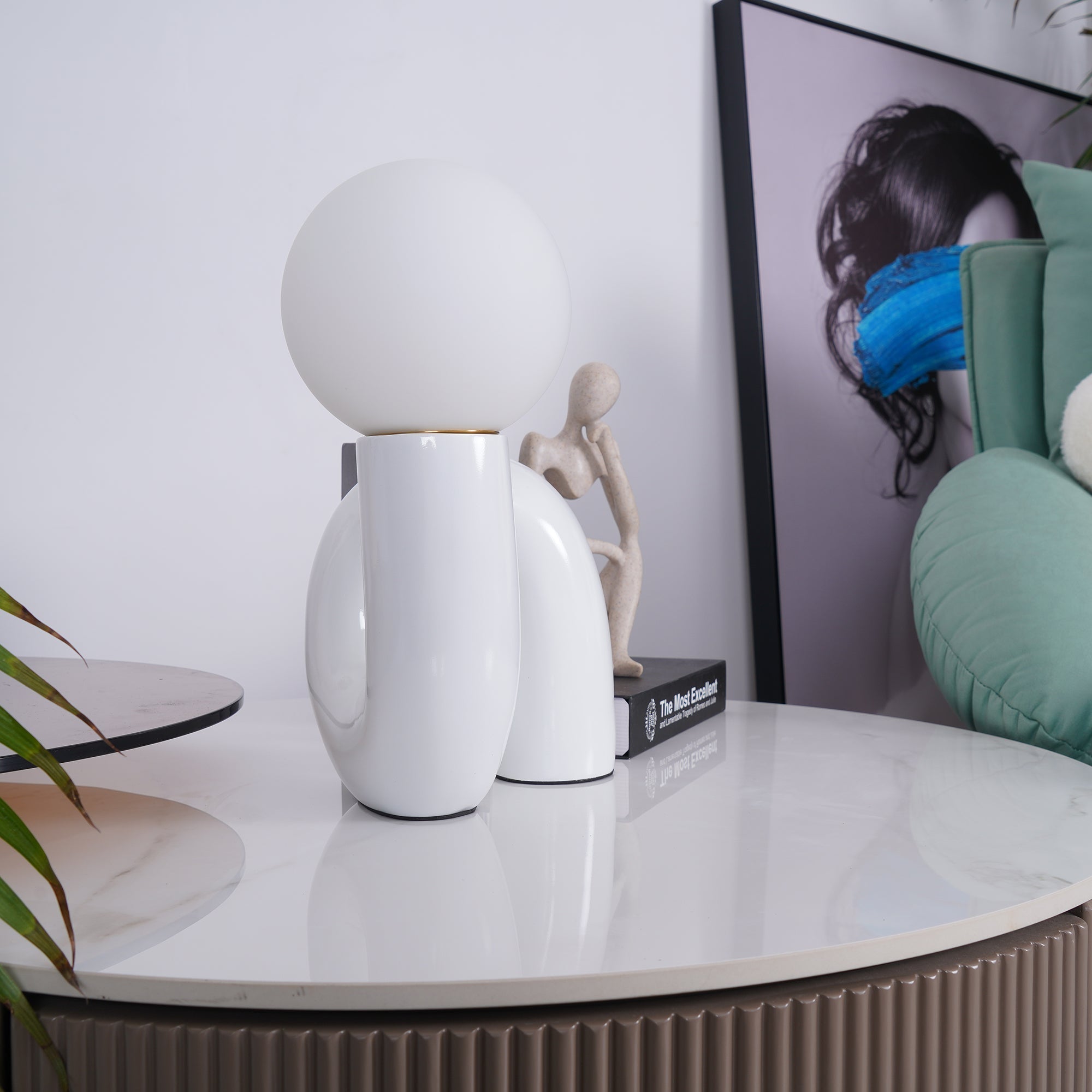 Aveny Lamp Playful N Shape All White-Neutral Decor