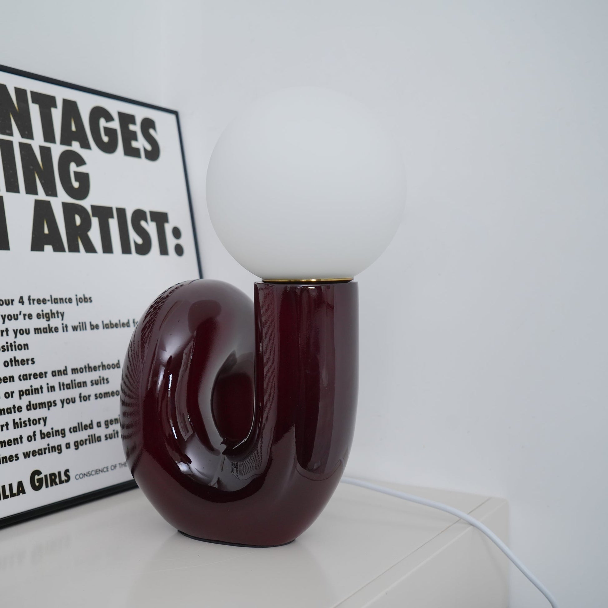 Aveny Lamp Playful N Shape All White-Neutral Decor