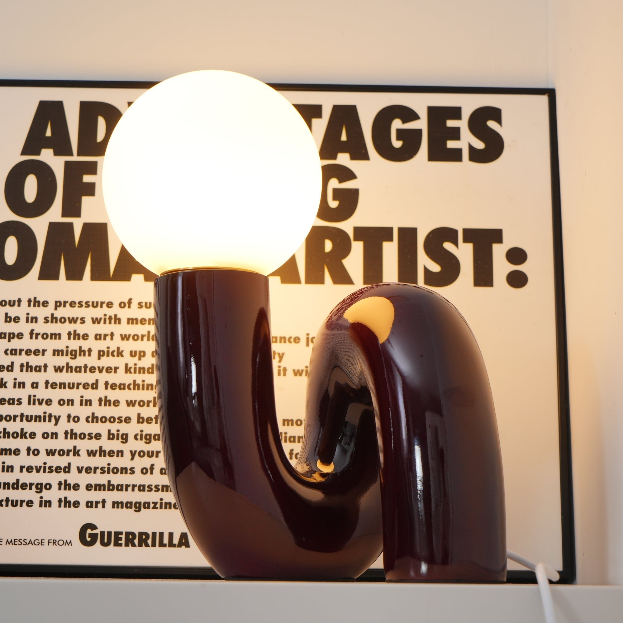 Aveny Lamp Playful N Shape All White-Neutral Decor