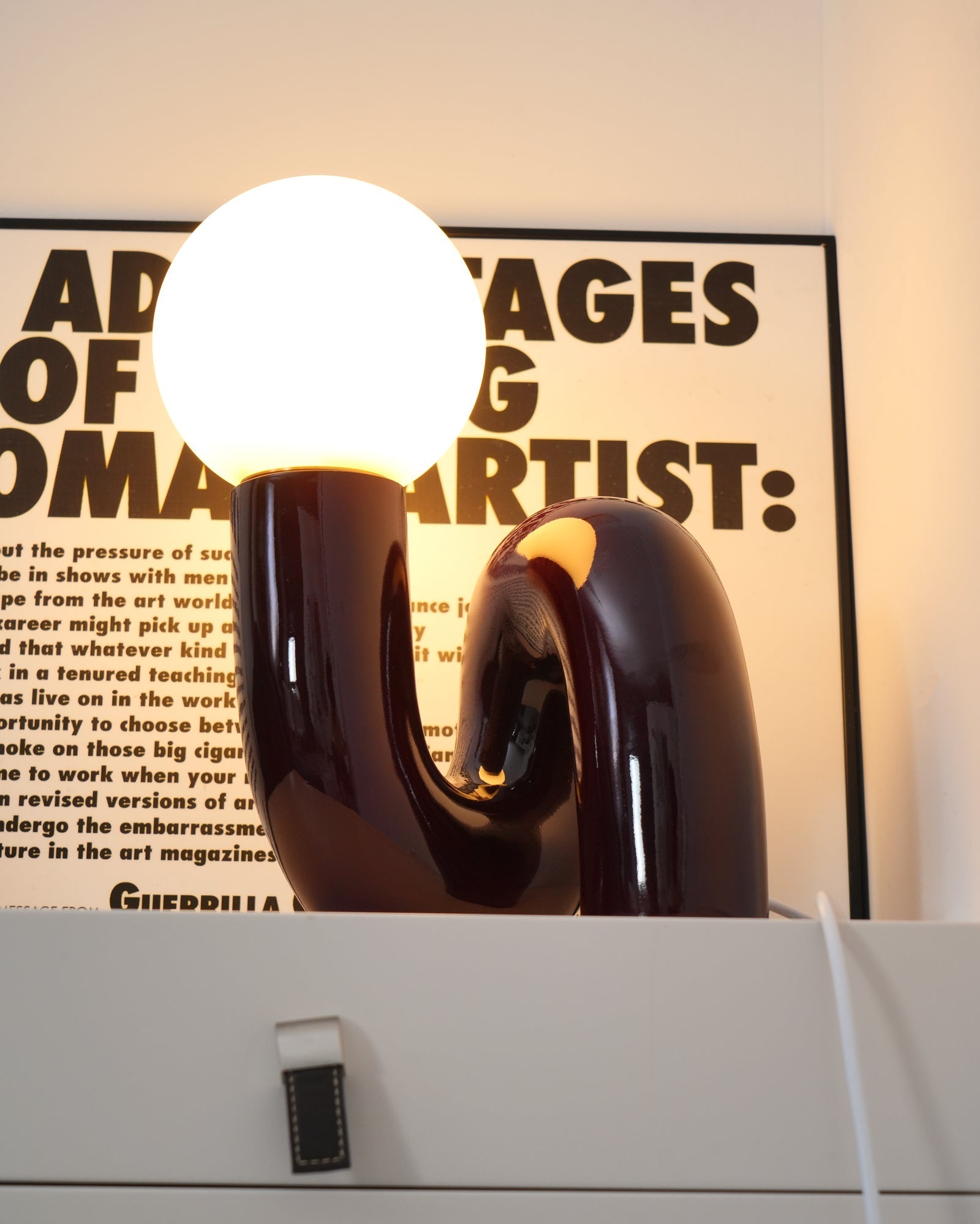 Aveny Lamp Playful N Shape All White-Neutral Decor