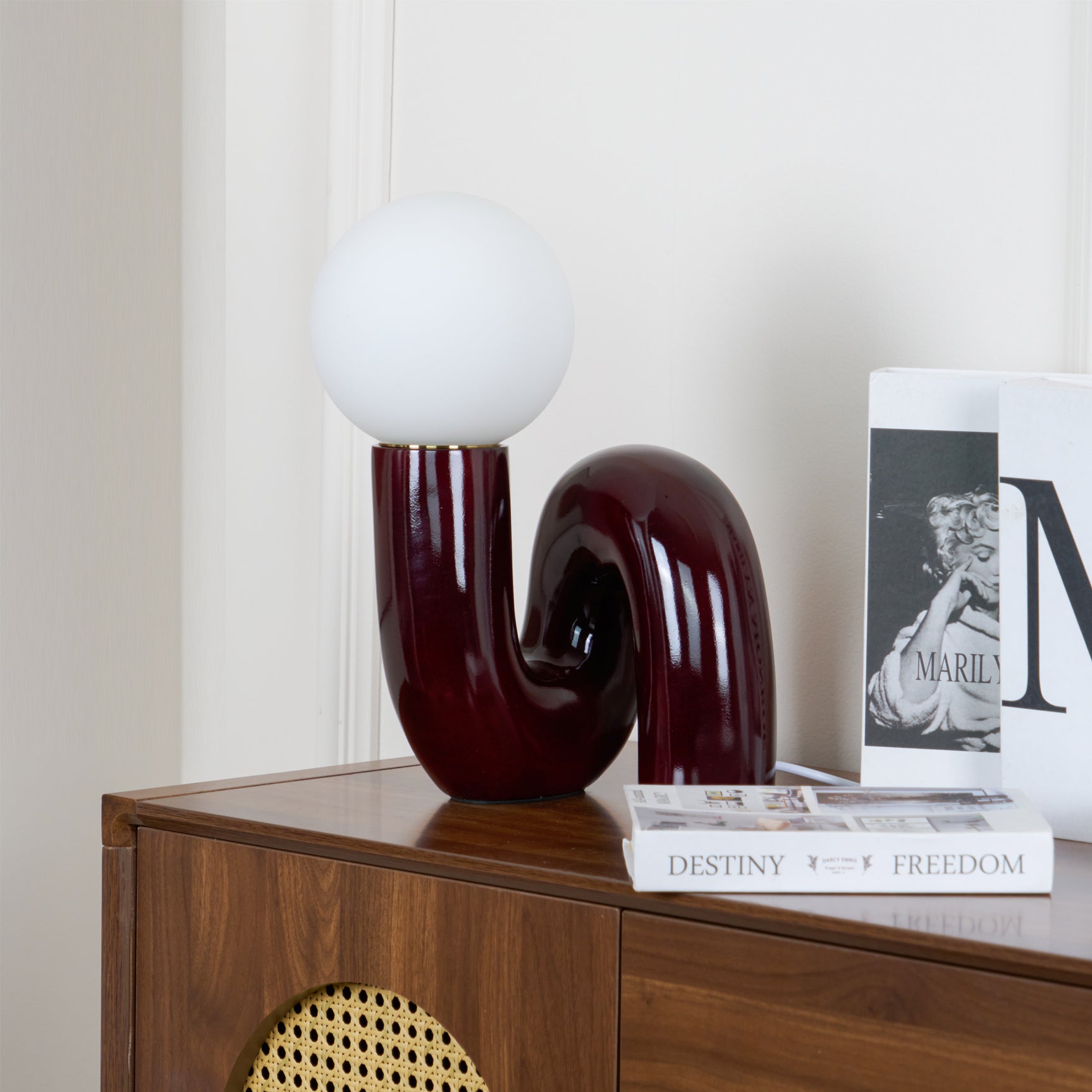 Aveny Lamp Playful N Shape All White-Neutral Decor