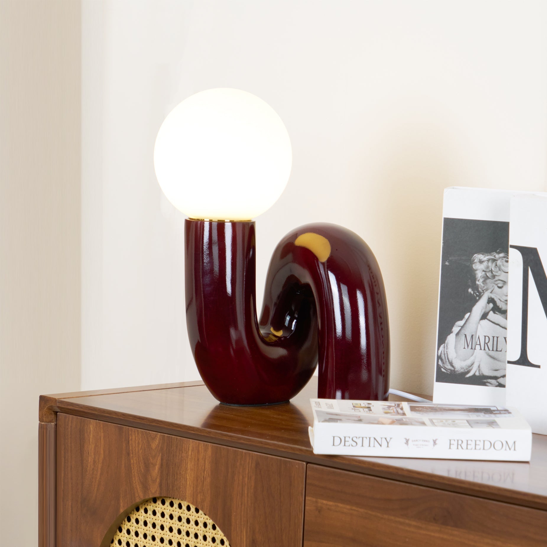 Aveny Lamp Playful N Shape All White-Neutral Decor