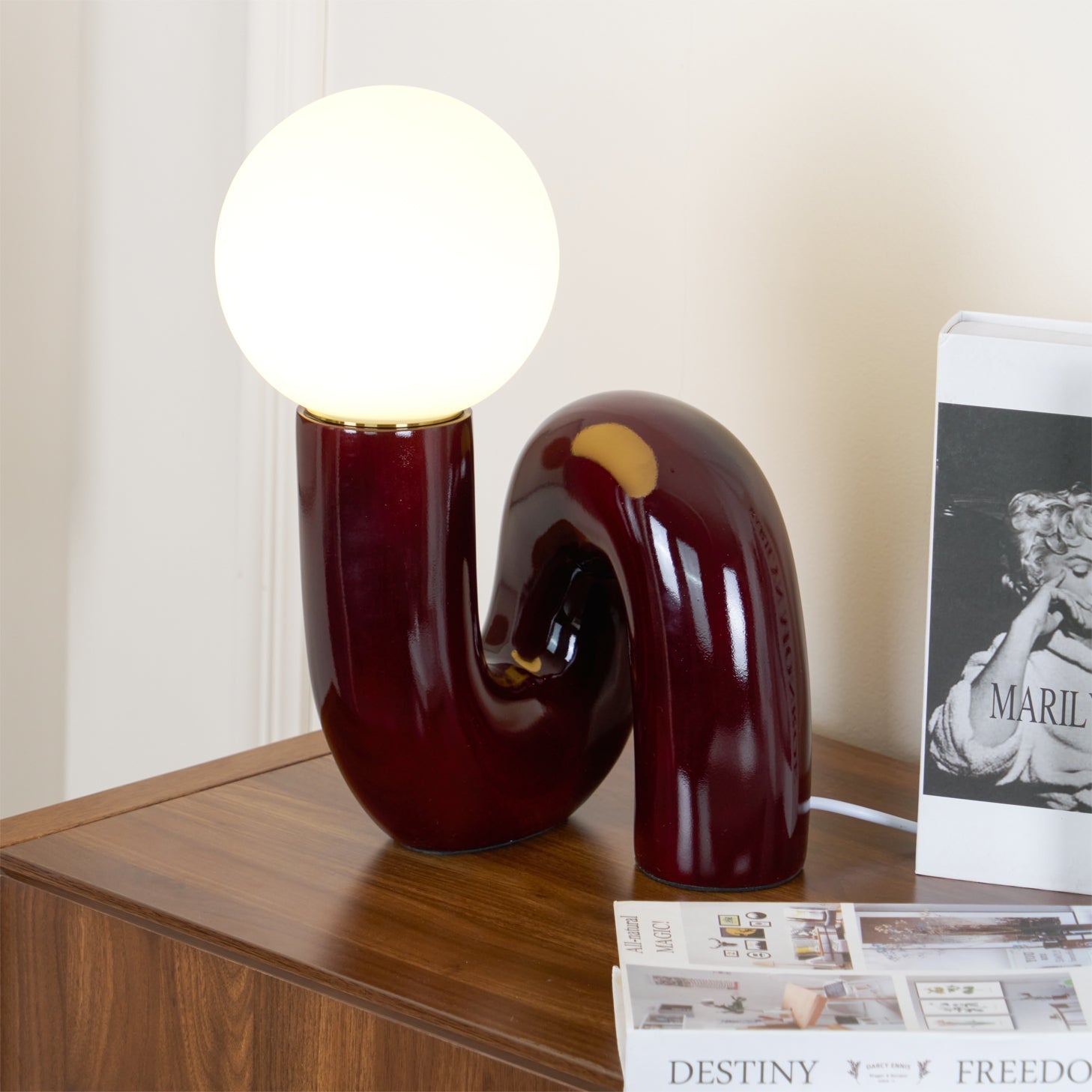 Aveny Lamp Playful N Shape All White-Neutral Decor